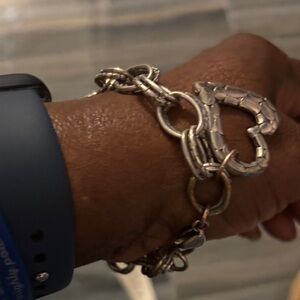 Silver Heart Link Bracelet